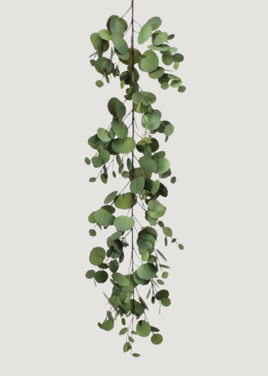 Natural Touch Fake Silver Dollar Eucalyptus Garland - 48"