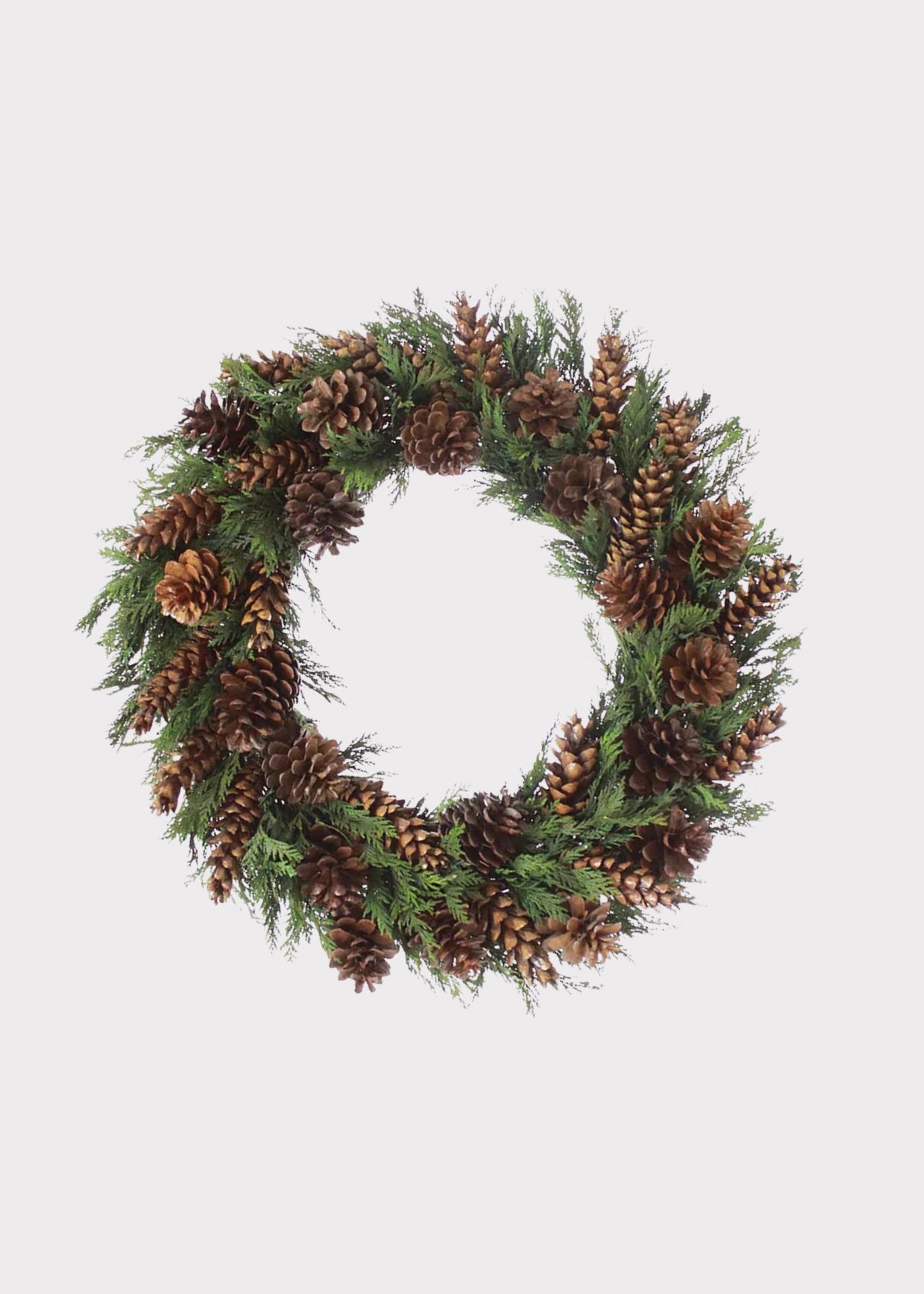 Preserved Cedar and Pine Cone Winter Wreath - 22"