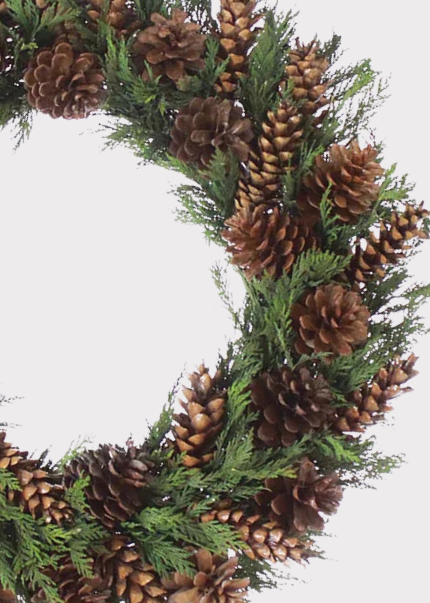 Preserved Cedar and Pine Cone Winter Wreath - 22"