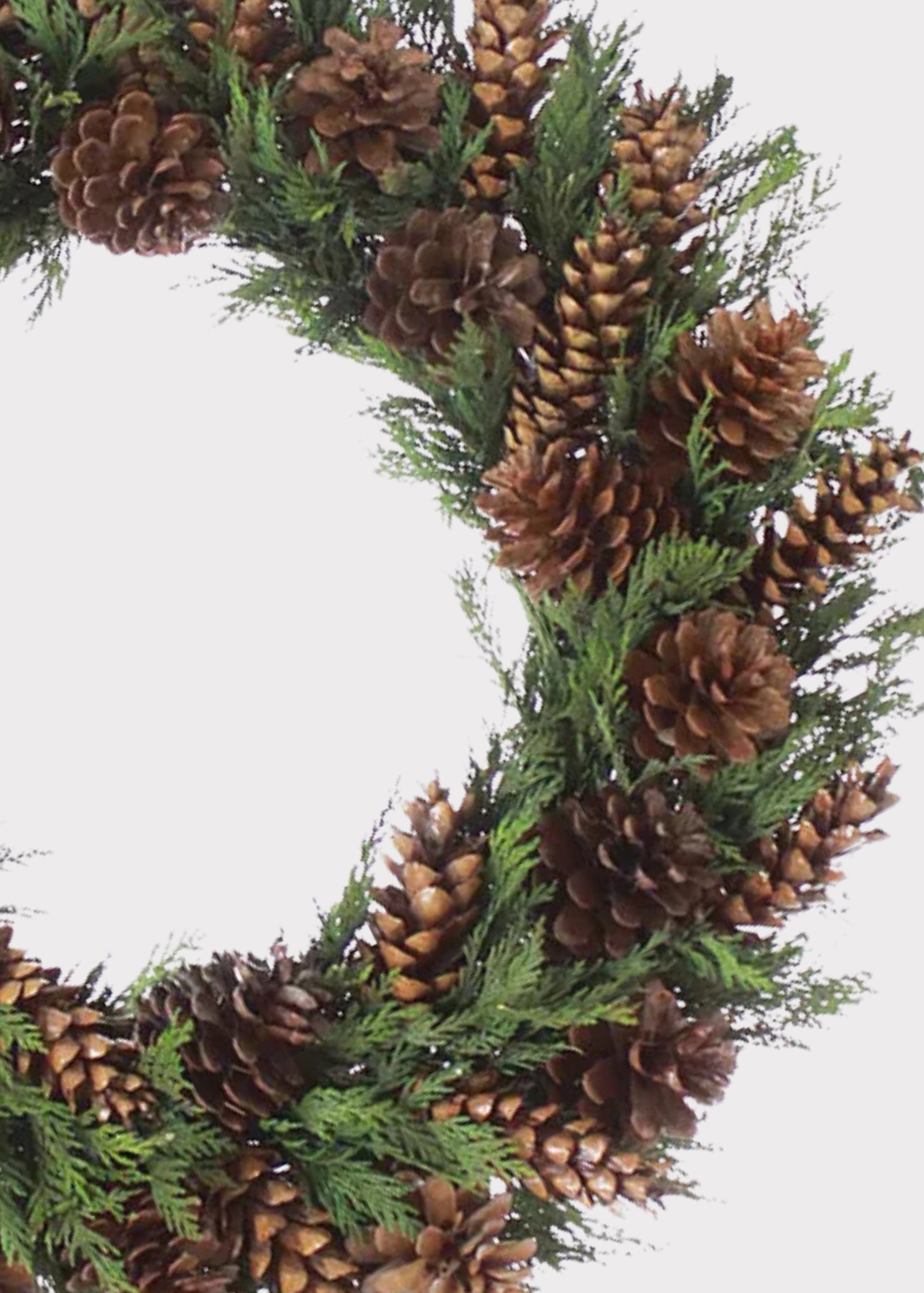 Preserved Cedar and Pine Cone Winter Wreath - 22"