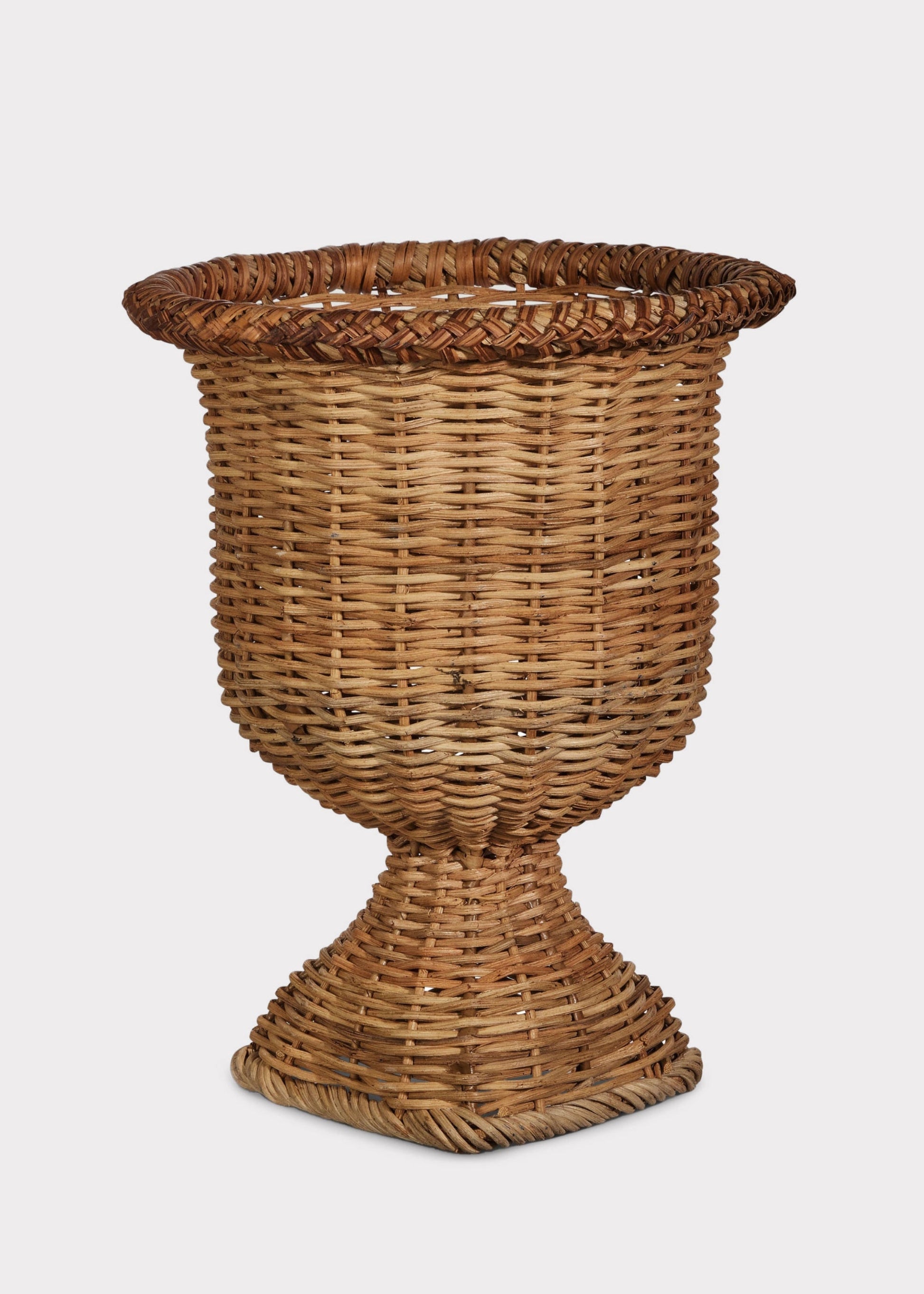 Woven Rattan Urn Planter Pot - 15"