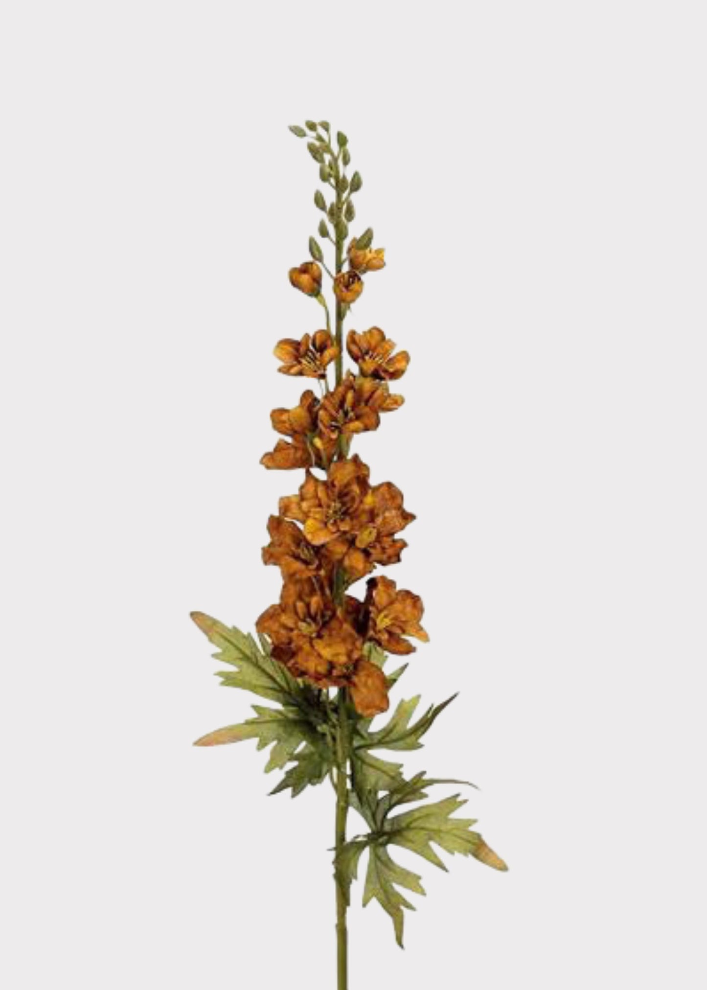 Earthy Brown Fake Delphinium Wildflower Branch - 38"