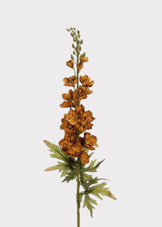 Earthy Brown Fake Delphinium Wildflower Branch - 38"