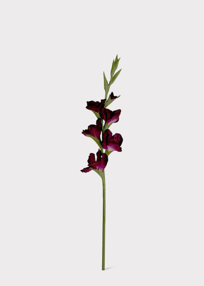 Tall Plum Purple Fake Gladiolus Flower Stem - 34"