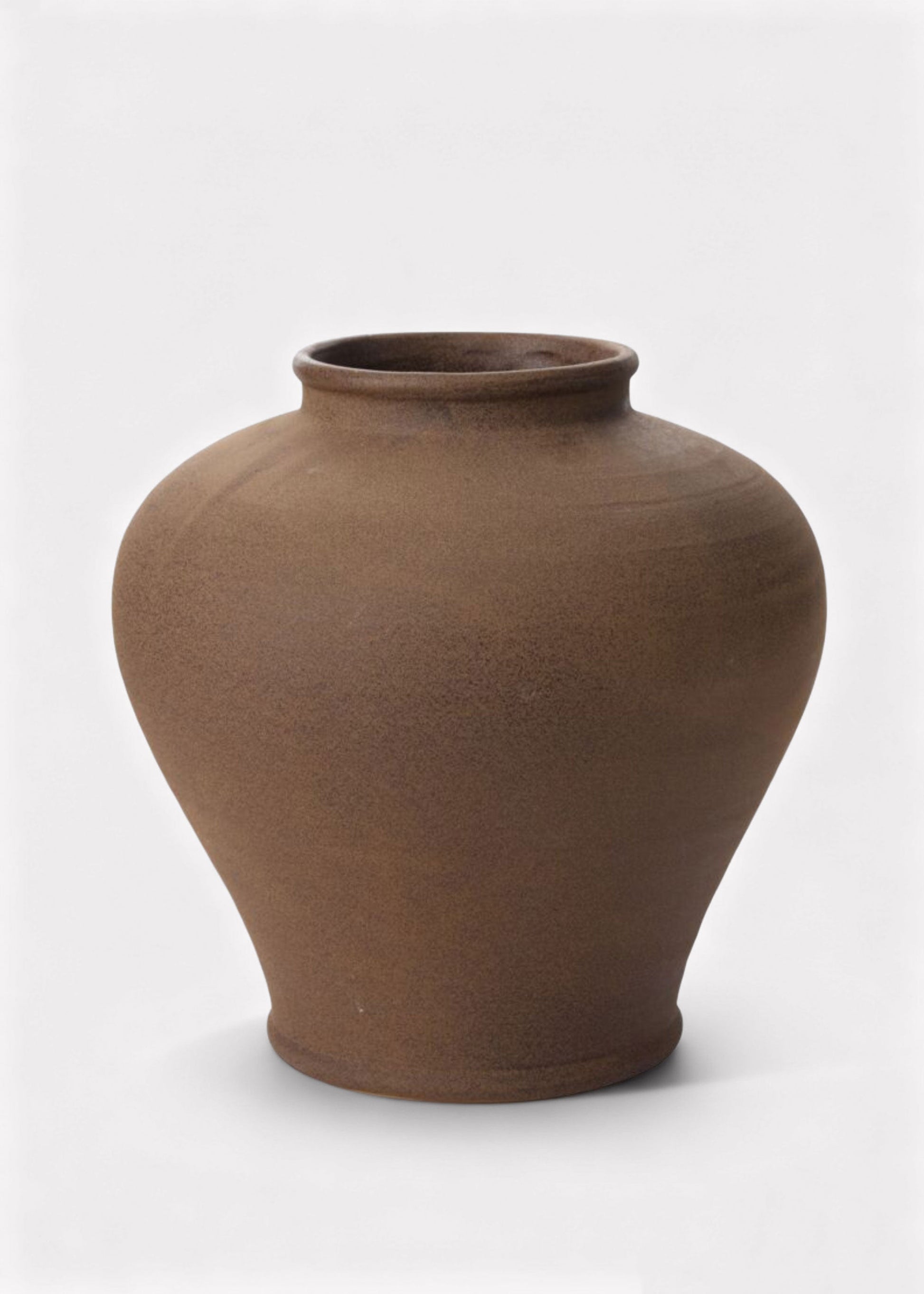 Large Stoneware Table Vase in Warm Brown - 12.5"