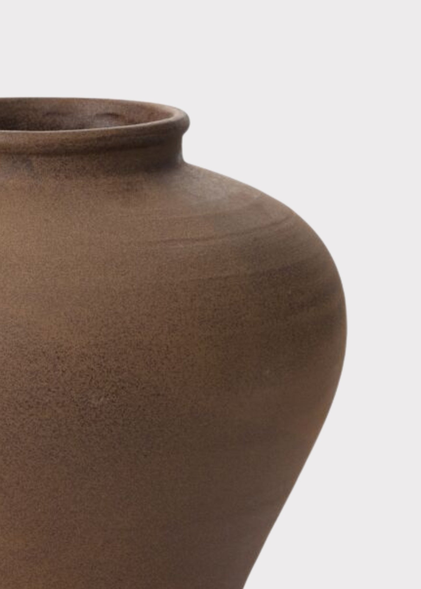 Large Stoneware Table Vase in Warm Brown - 12.5"