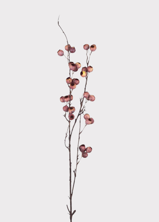 Pink Fake Hawthorn Berry Branch - 35.25"