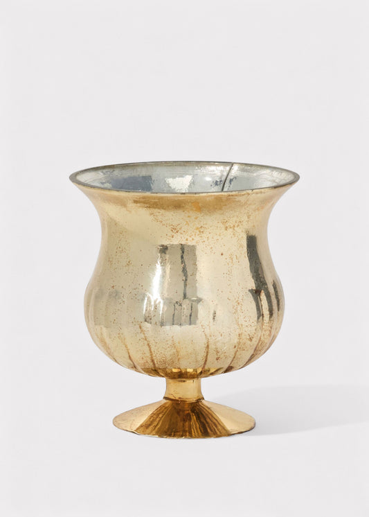 Gold Mercury Glass Raphael Urn Vase - 9"