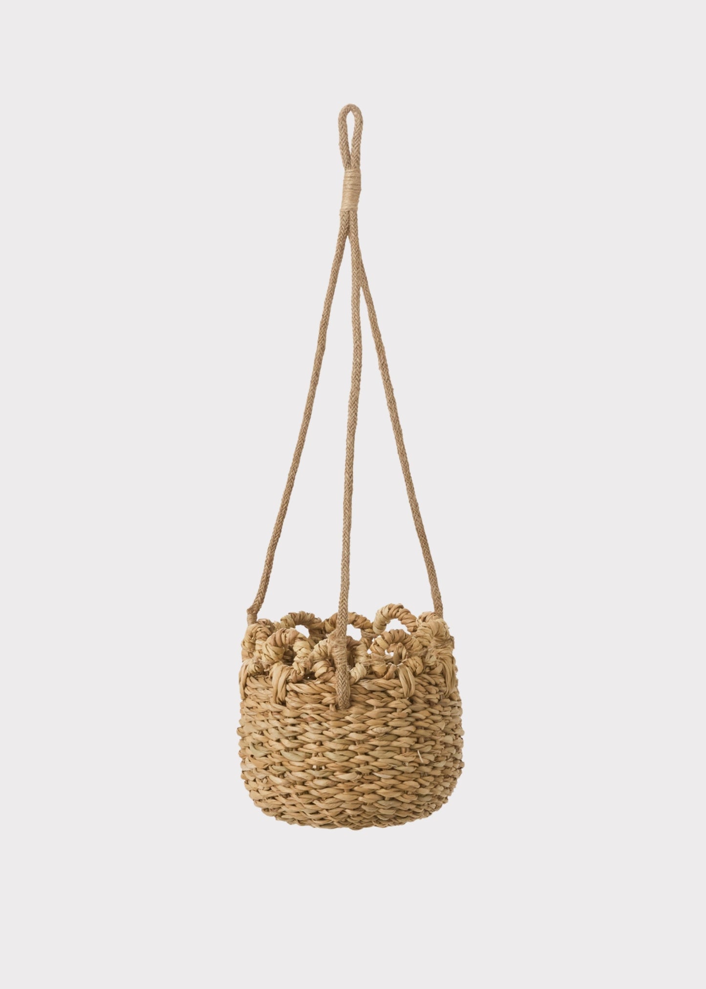Handmade Woven Seagrass Hanging Plant Basket - 20"