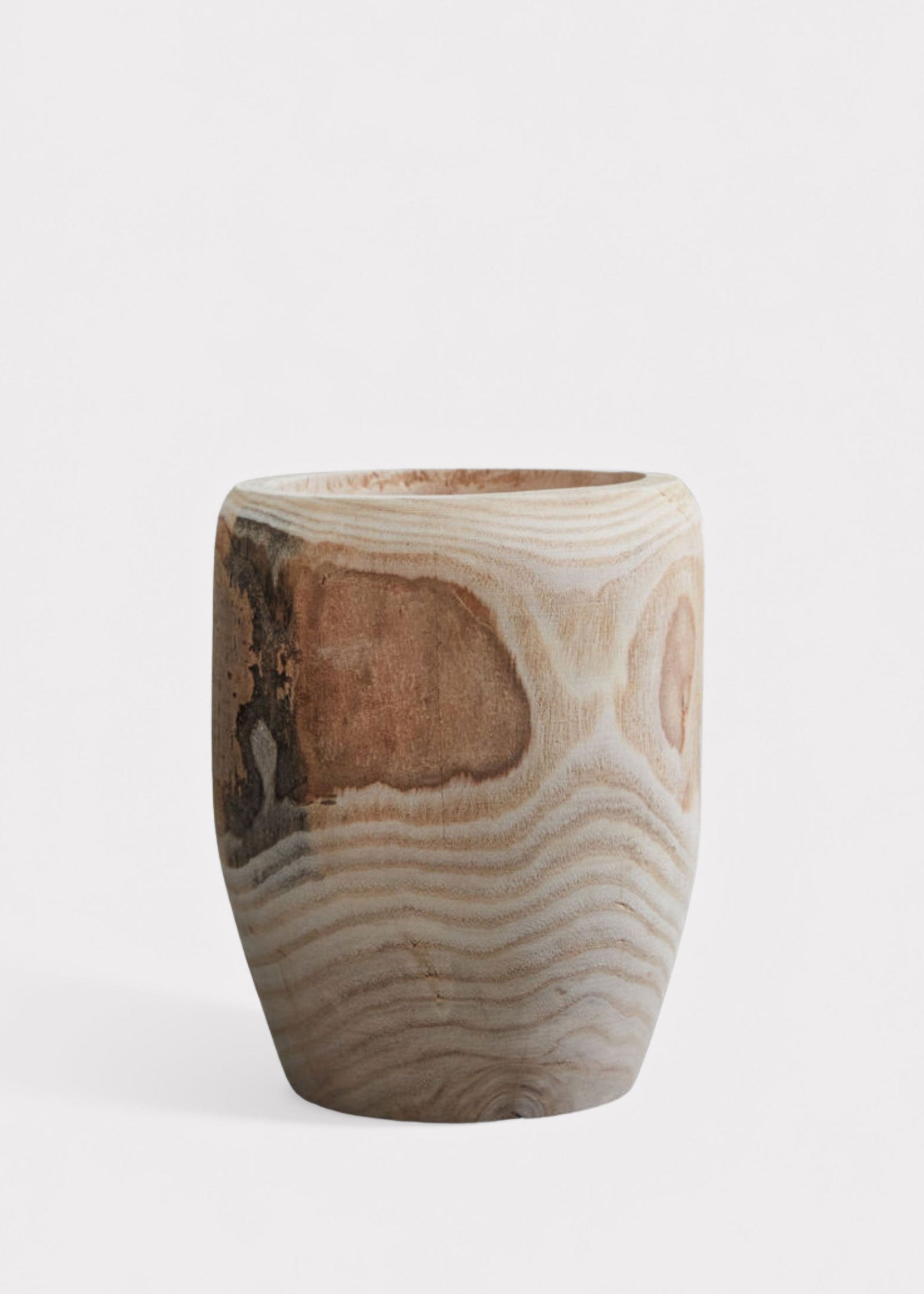 Large Wood Floral Vase - 9.5"