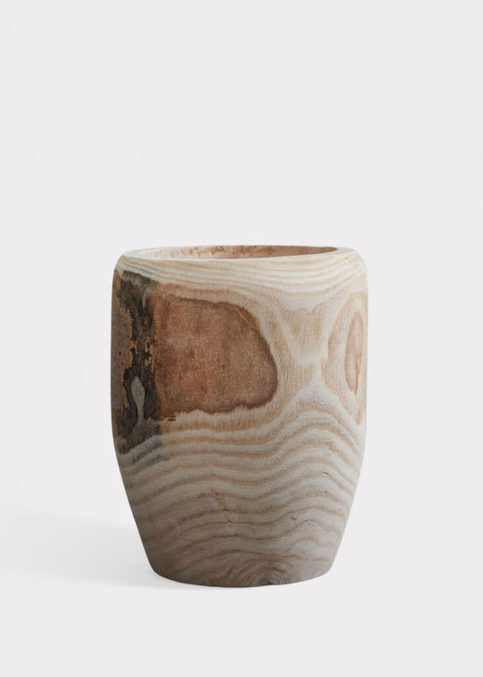 Large Wood Floral Vase - 9.5"