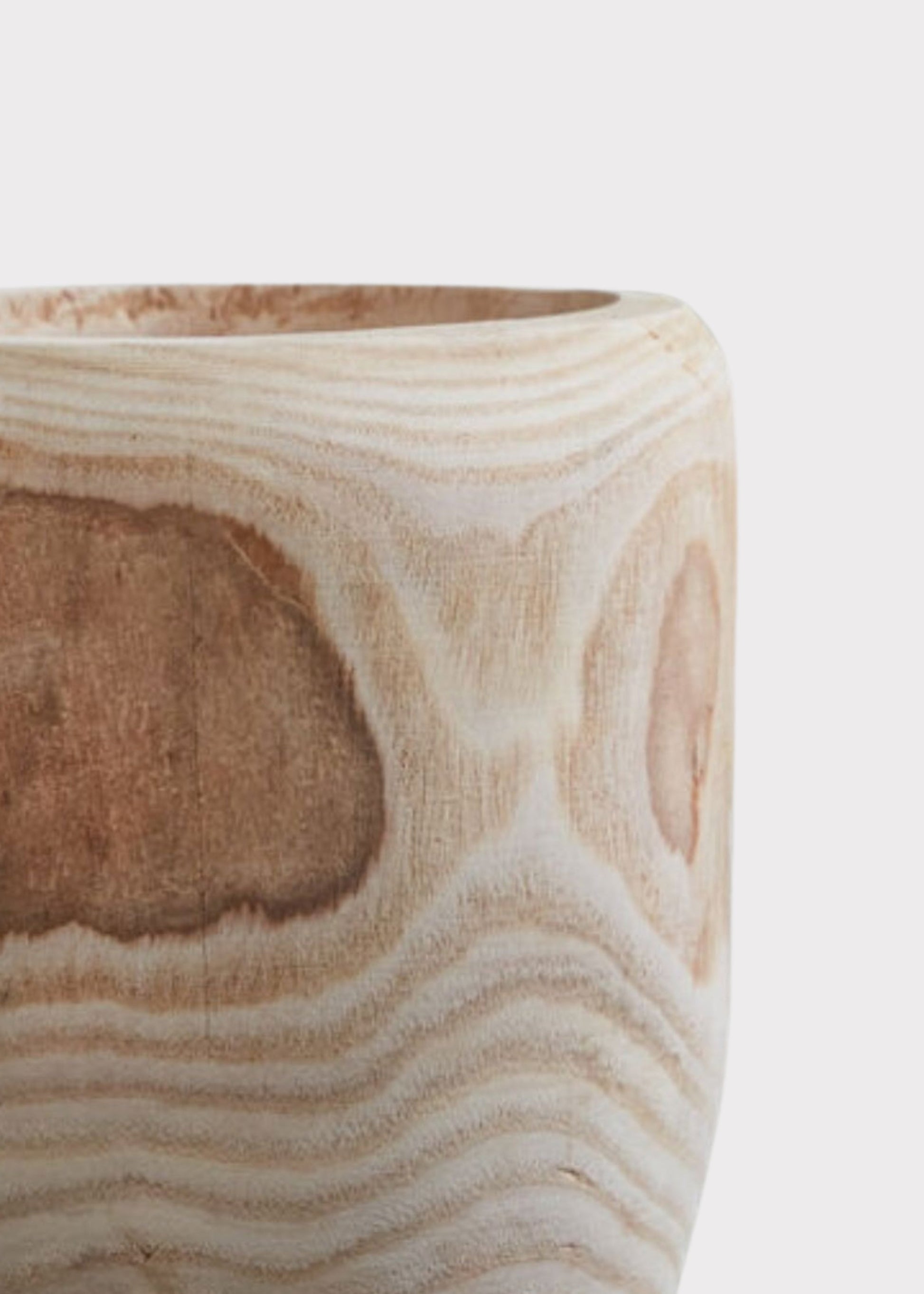 Large Wood Floral Vase - 9.5"