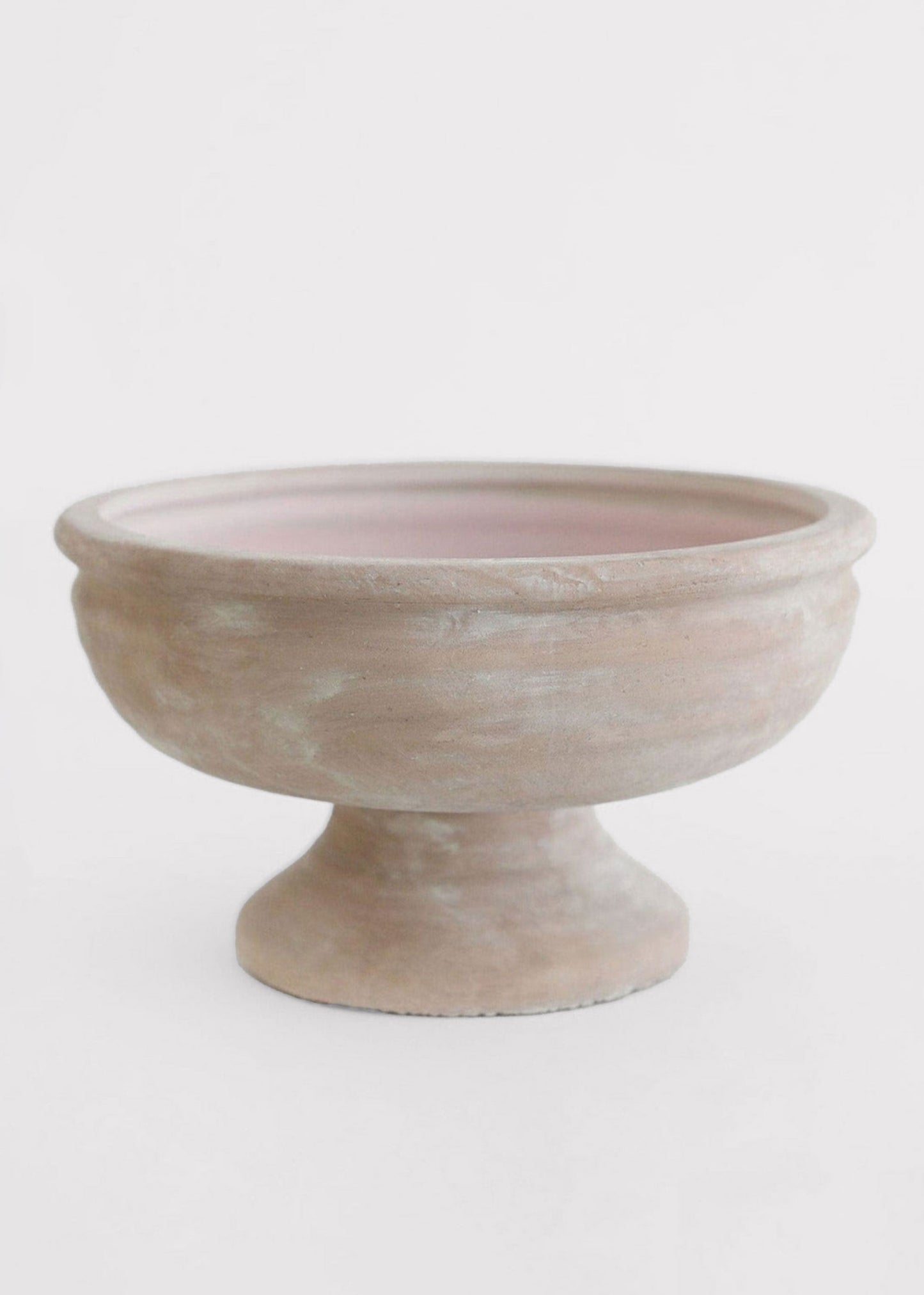 Earthy Mauve Ceramic Compote Bowl - 10.25" Wide