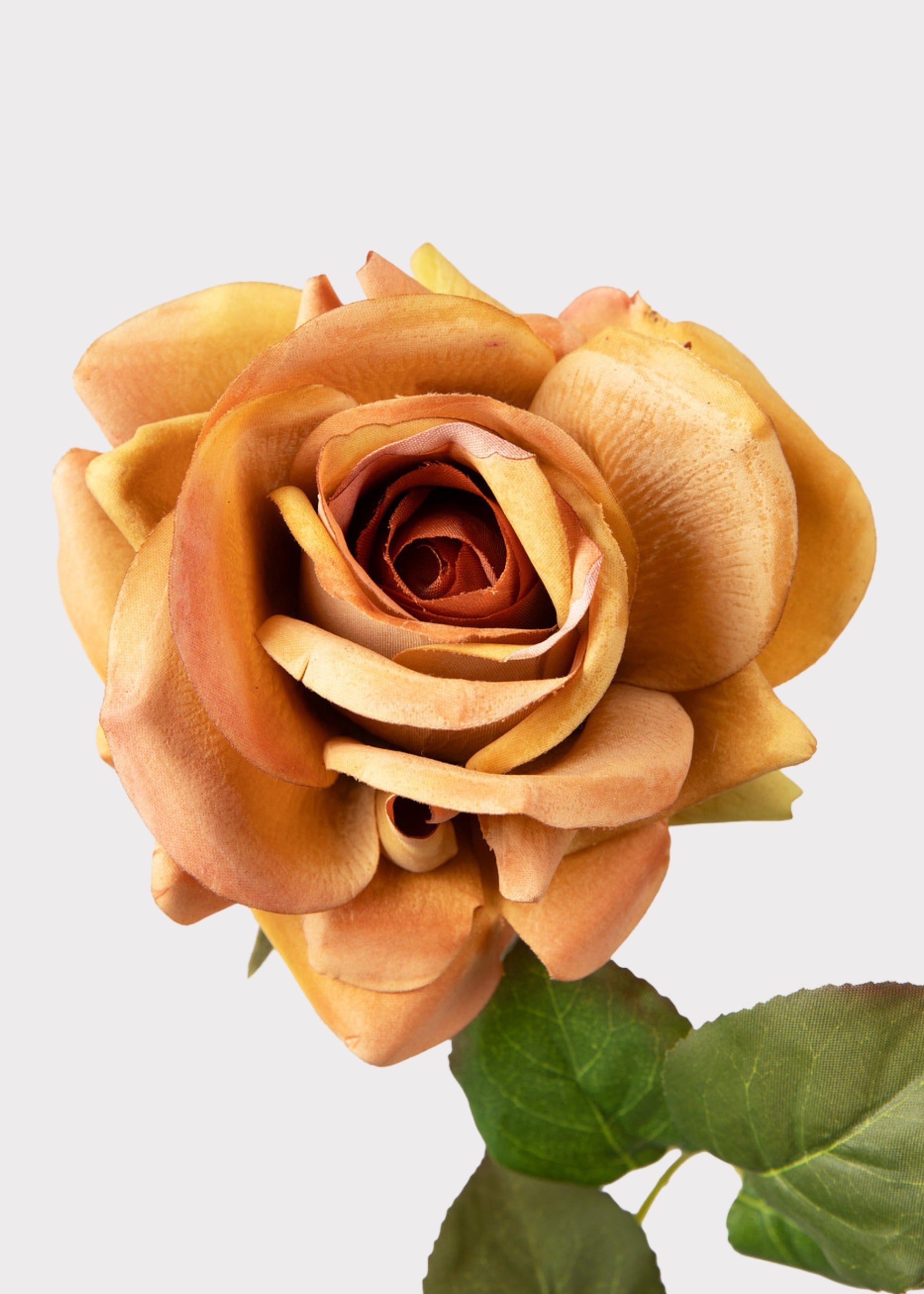 Deluxe Real Touch Rose in Autumn Orange - 29"