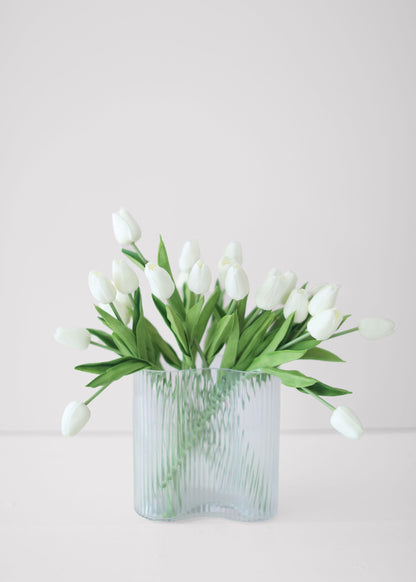 Asymmetrical White Real Touch Tulip Design