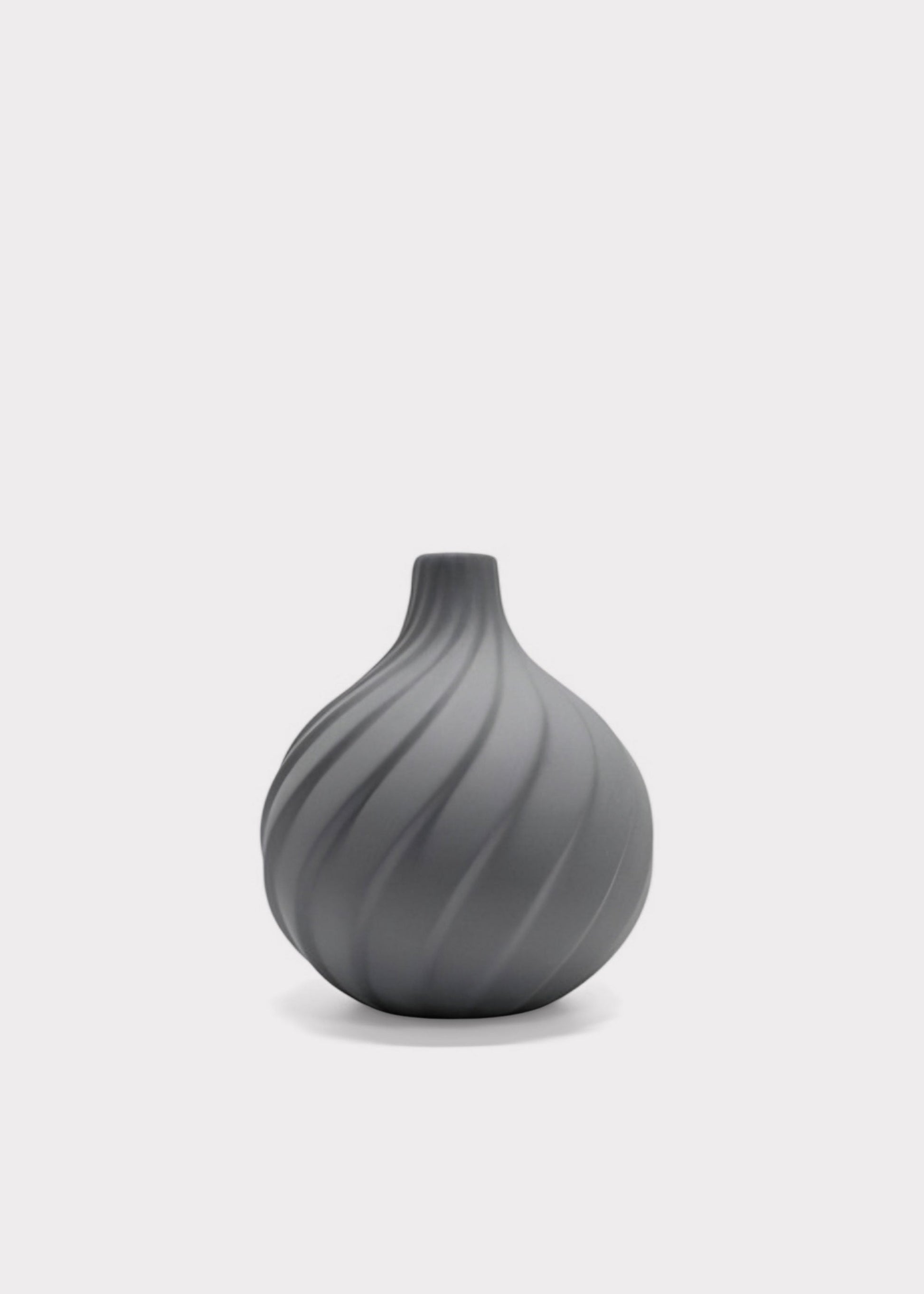 Small Handmade Porcelain Round Bud Vase in Charcoal - 3.75"