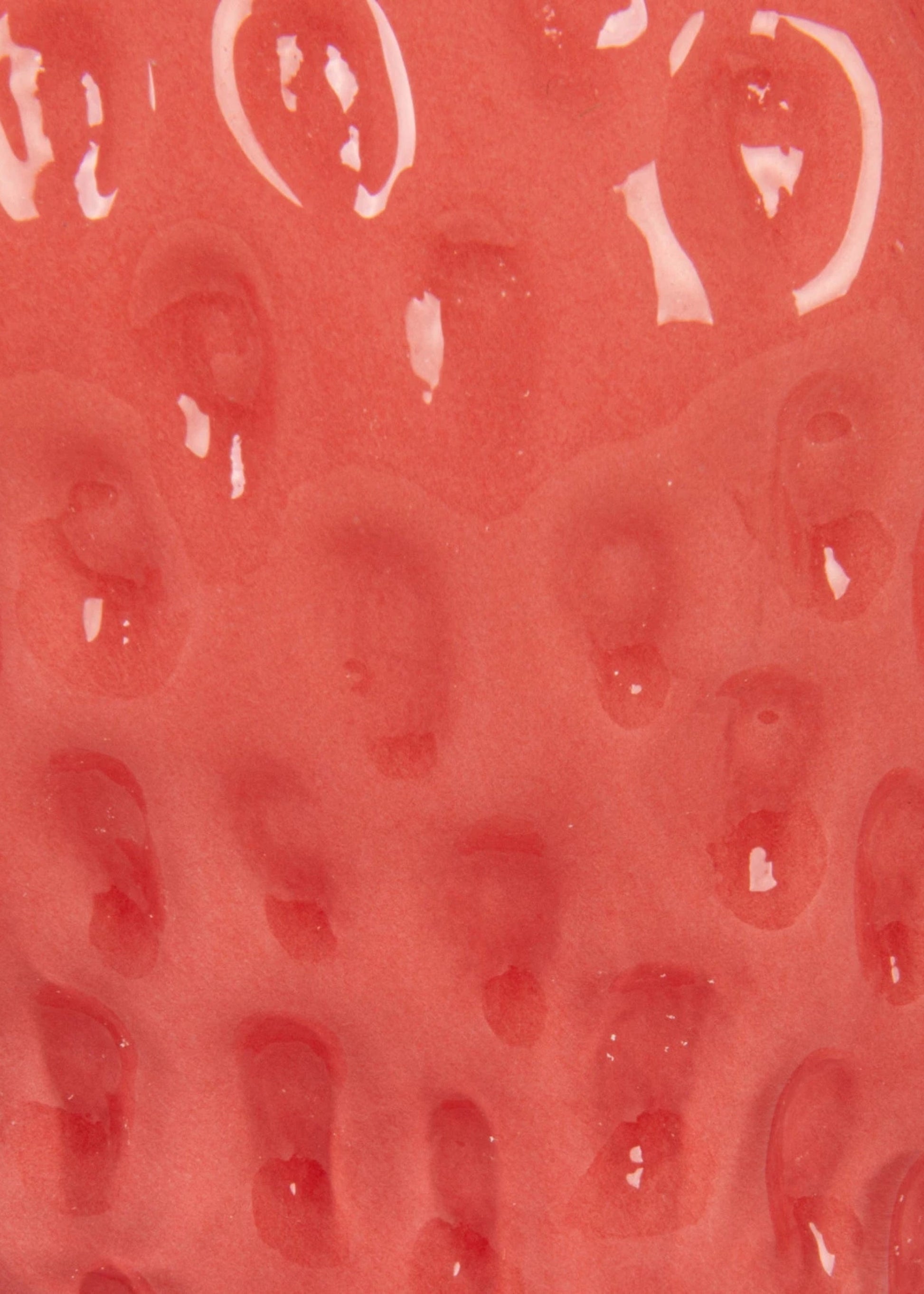 Opaque Pink Glass Strawberry Vase - 6.75"