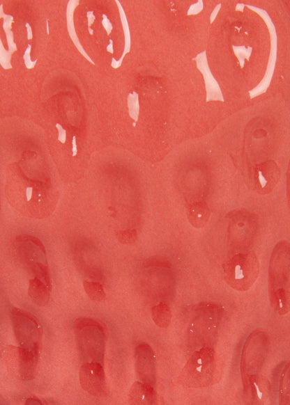 Opaque Pink Glass Strawberry Vase - 6.75"