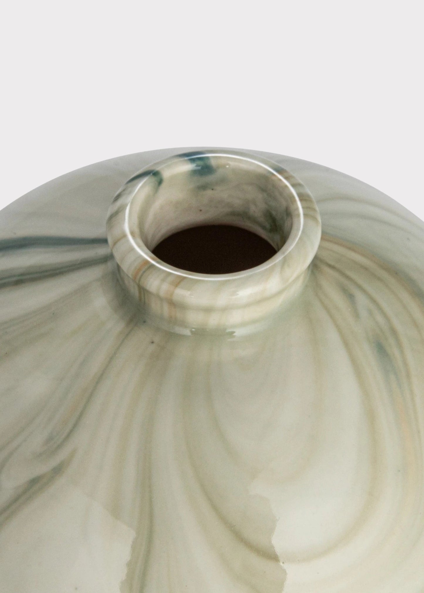 Small Set of 3 Marbled Stoneware Glazed Bud Vases - 3-4.5"