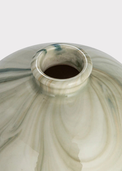 Small Set of 3 Marbled Stoneware Glazed Bud Vases - 3-4.5"