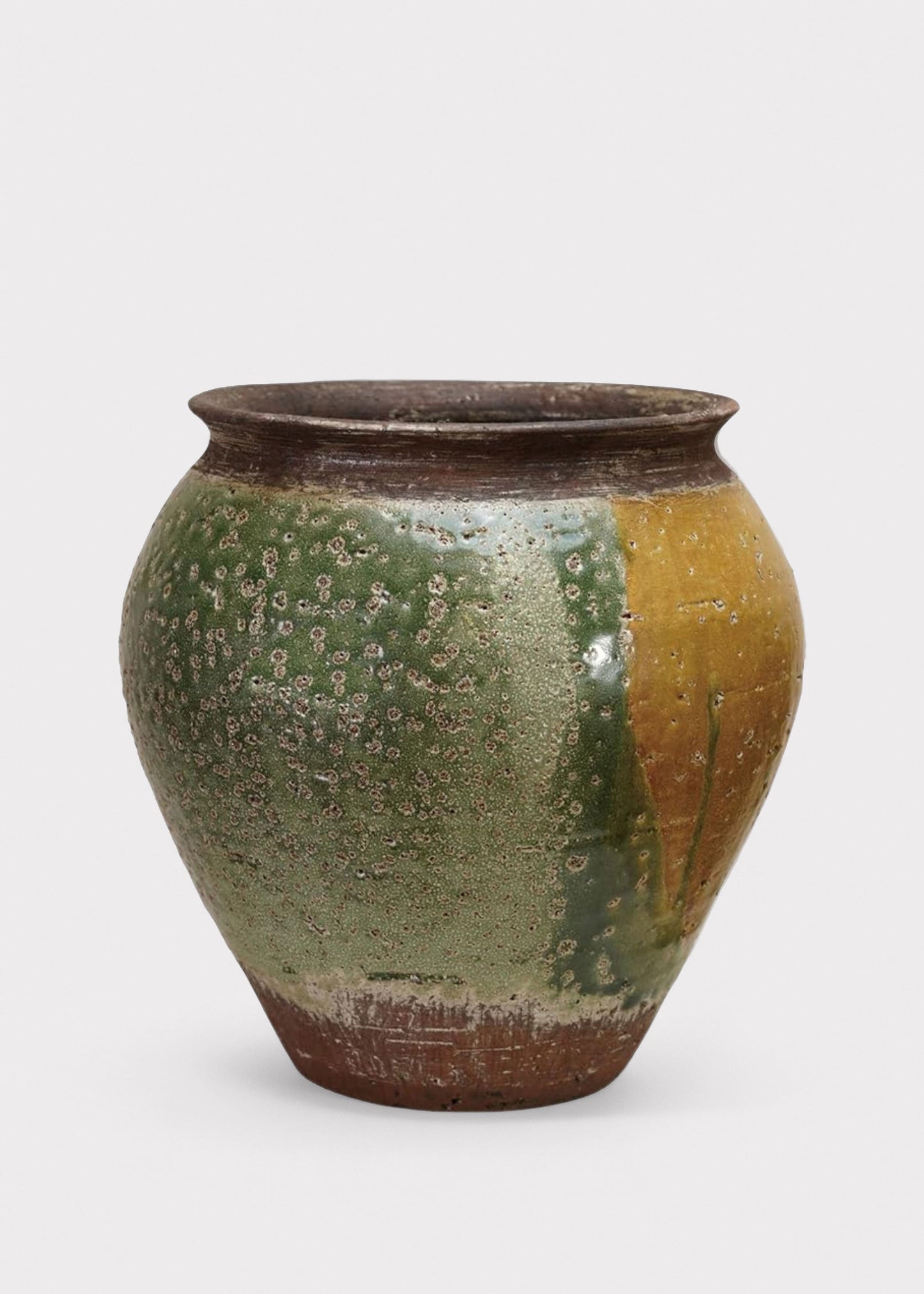 Earth-Toned Terra Cotta Planter with Glazed Finish - 10.75"