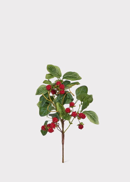 Fake Berries Red Raspberry Pick - 16"