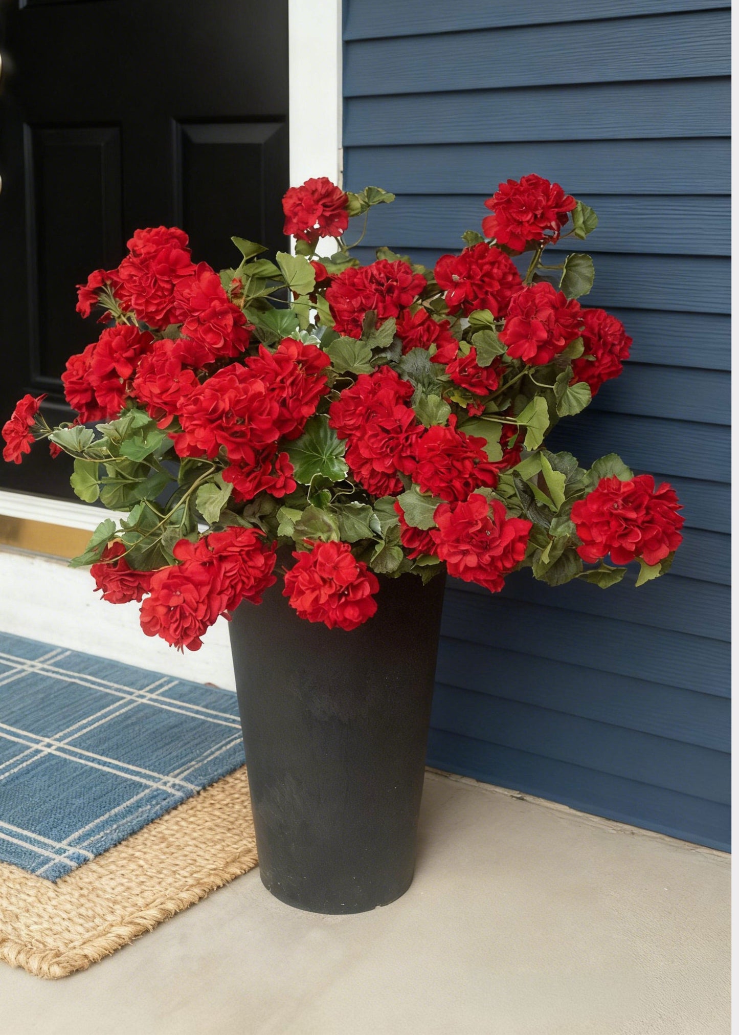 Red Fake Geranium Indoor/Outdoor Water Resistant Bush - 22"