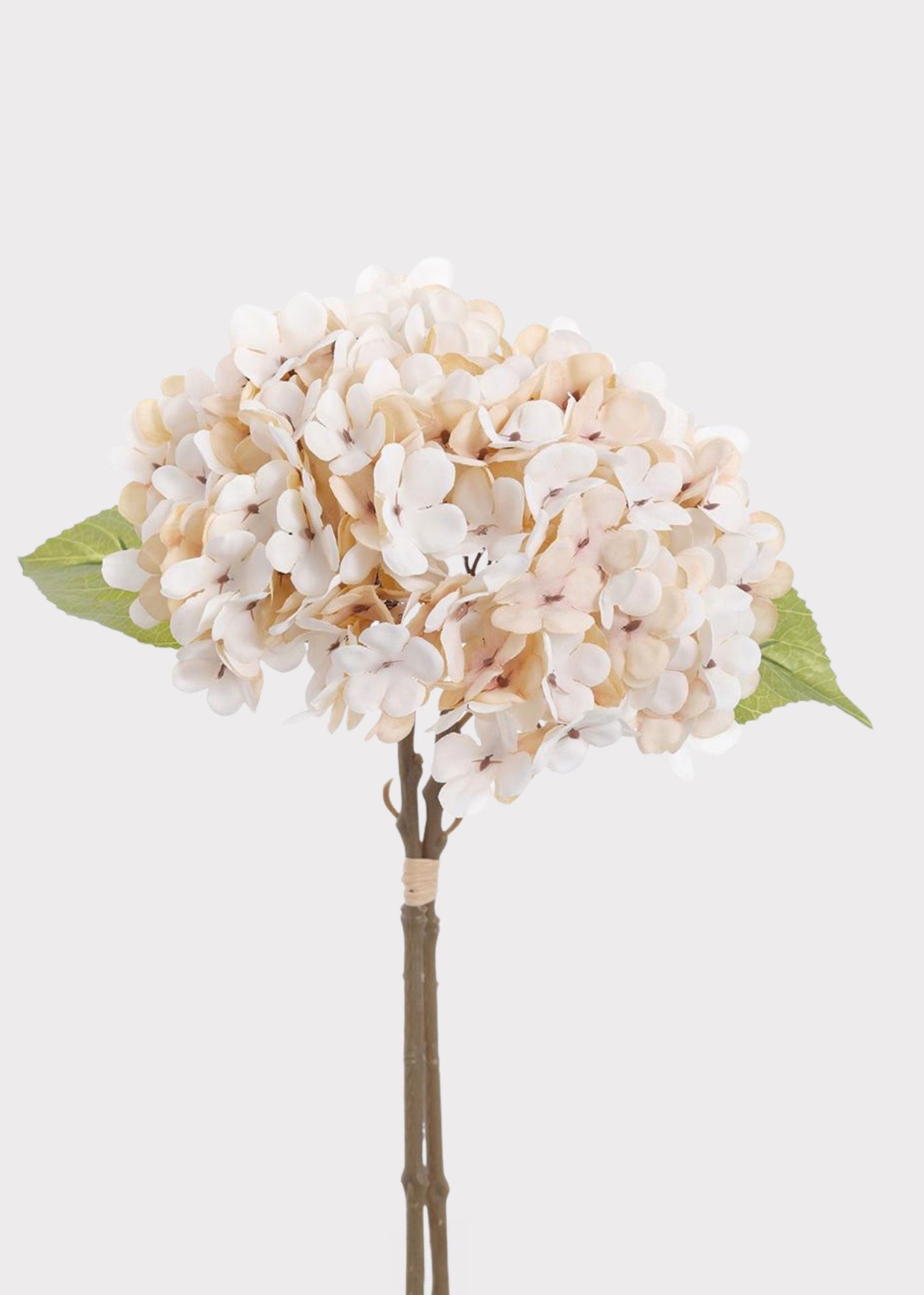 Cream Artificial Hydrangea Flower Bundle  - 13.5"