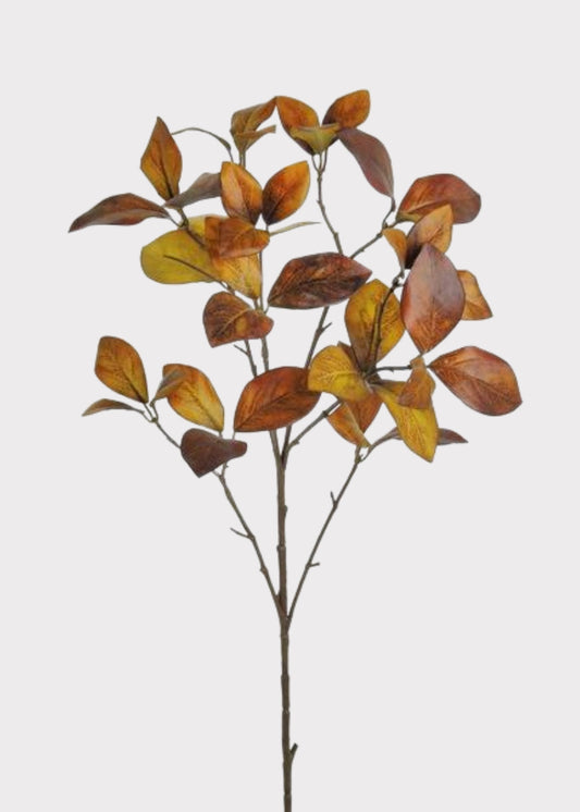 Fake Enkianthus Leaf Branch in Warm Fall Brown Hues - 30"