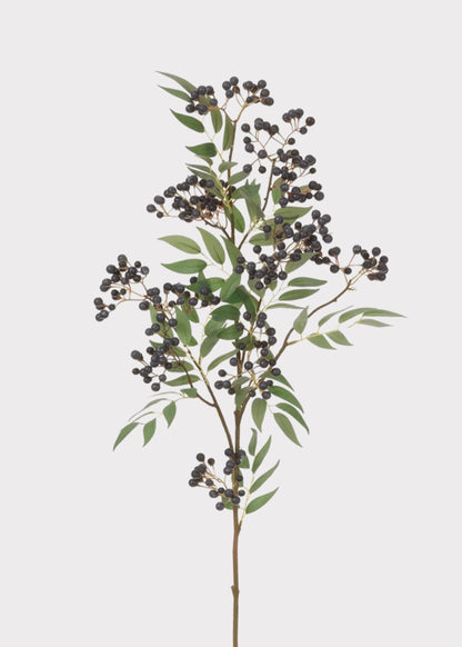 Artificial Berries Blue Pepperberry Branch - 40"
