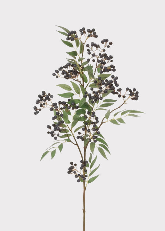 Artificial Berries Blue Pepperberry Branch - 40"