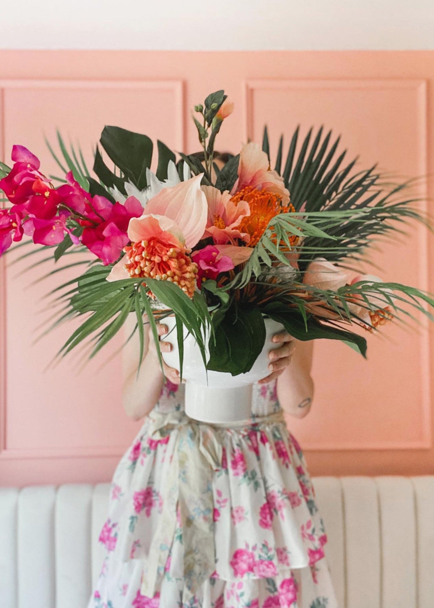 Artificial Hibiscus Tropical Flowers in Pink - 31"
