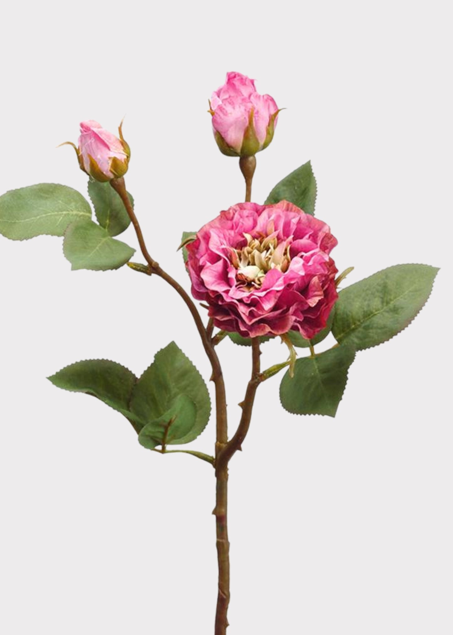 Fuchsia Artificial Blooming Rose Spray - 18.75"