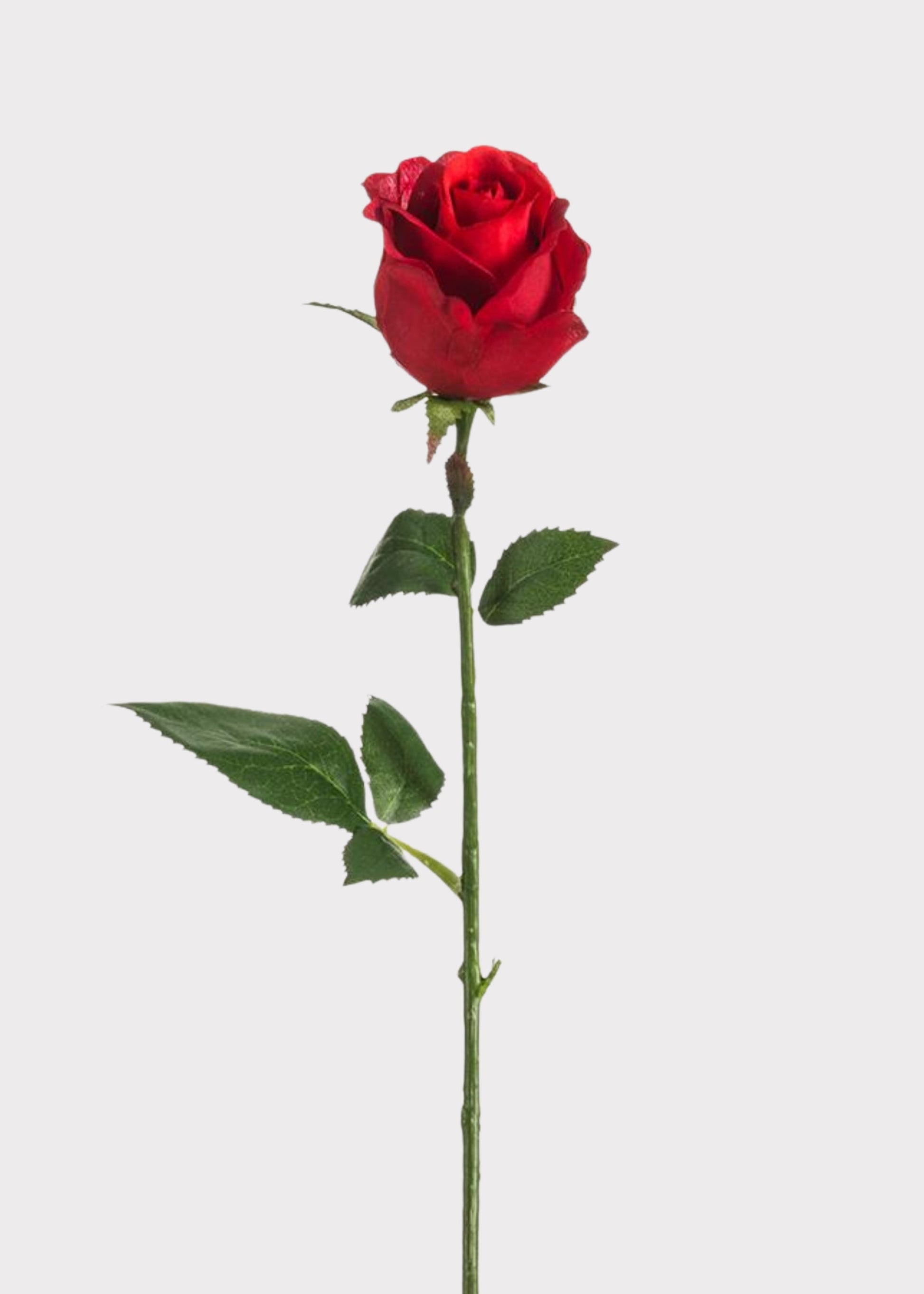 Fake Rose Bud Flower in Red - 17.5"