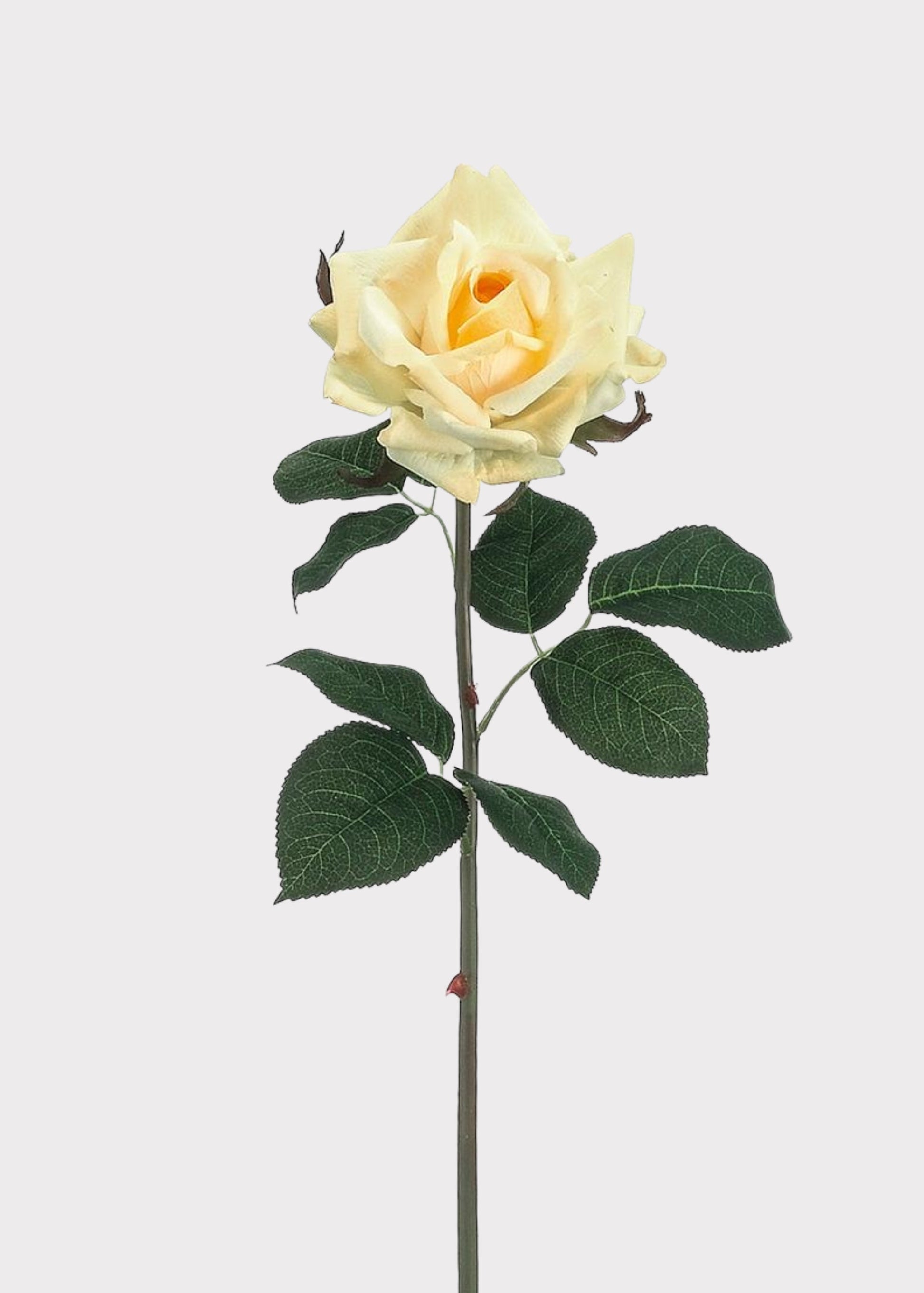 Yellow Fake Rose Real Touch Flower - 20.5"
