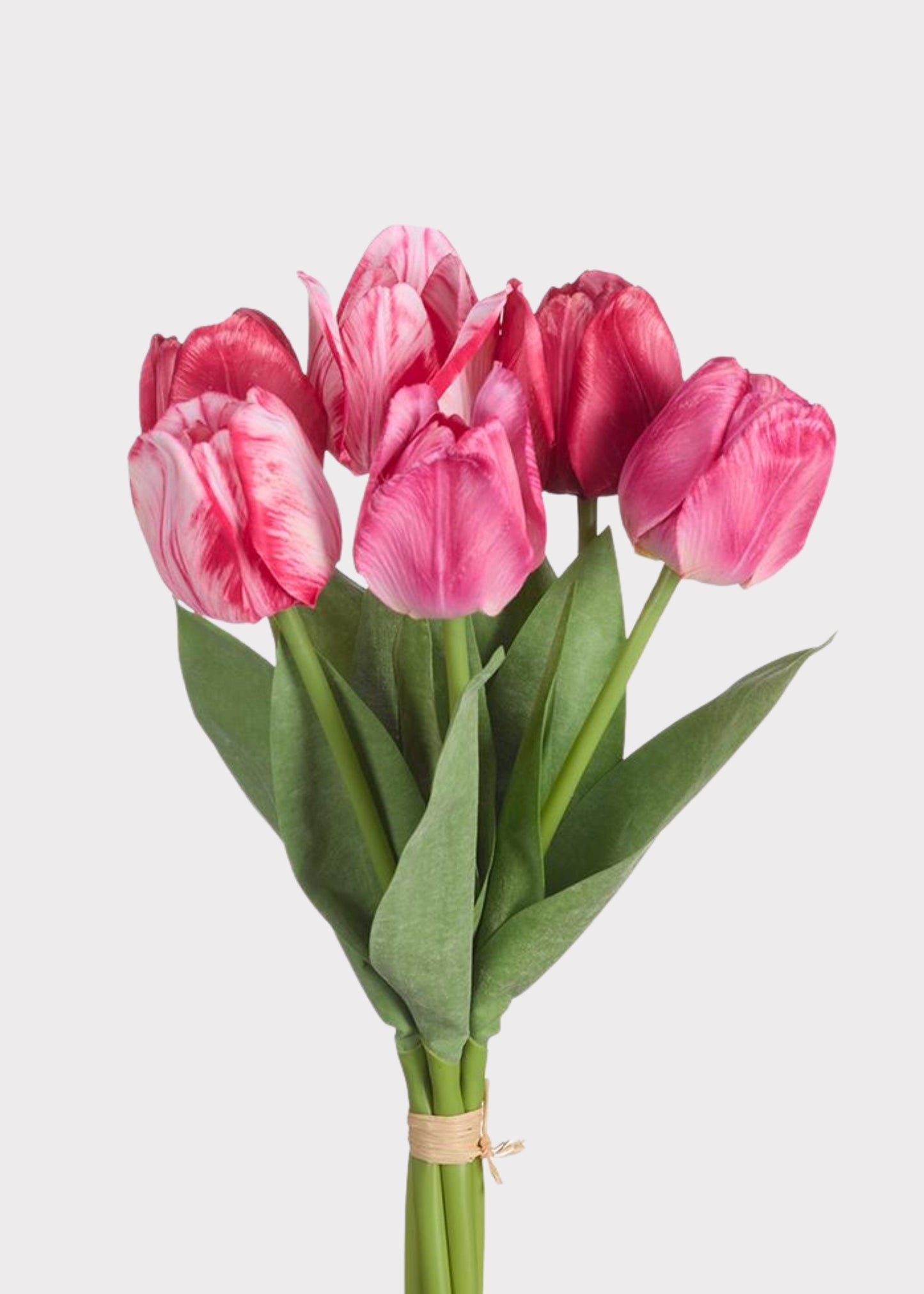 Dark Pink Fake Tulip Flower Bundle of 6 - 19"