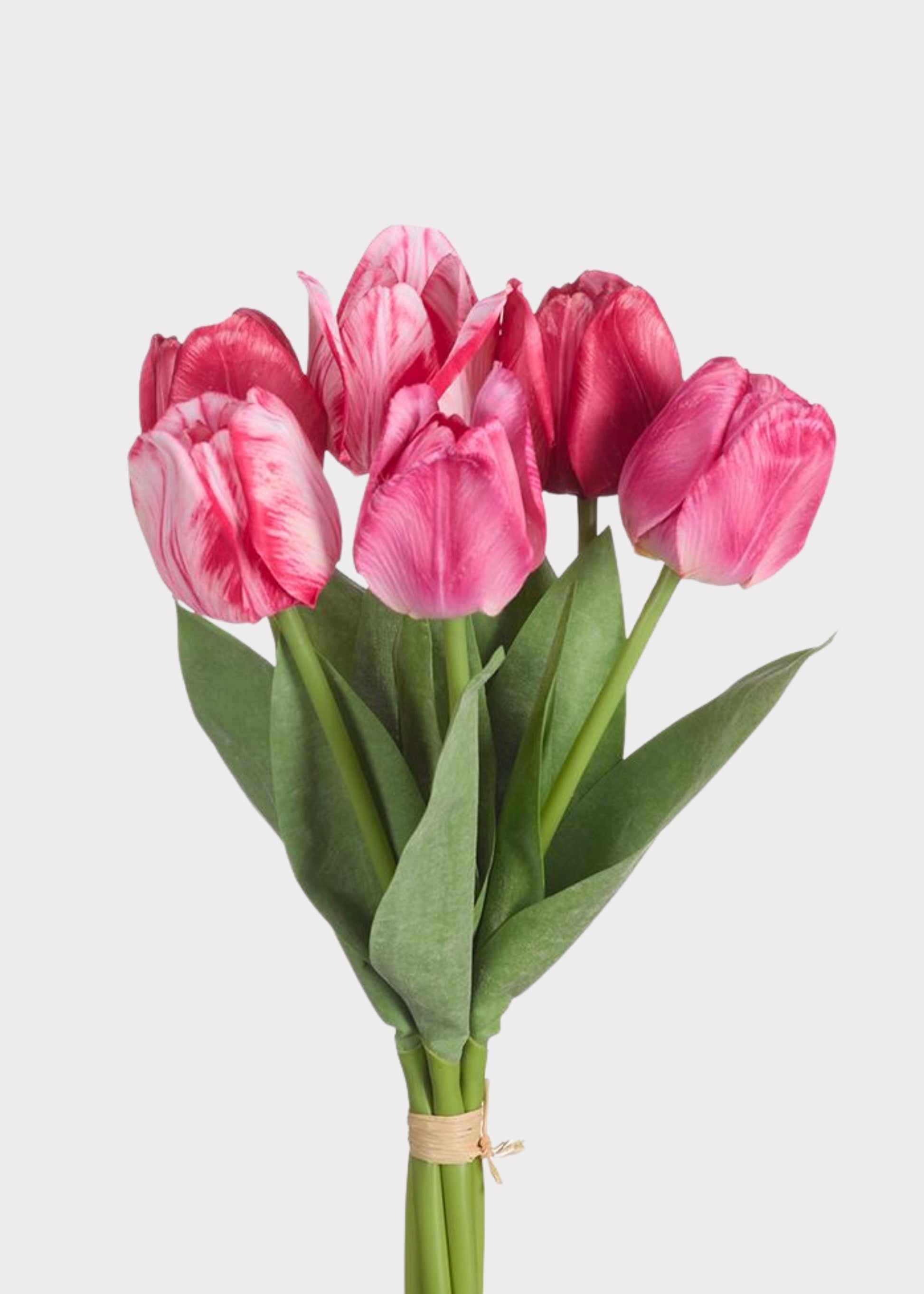 Dark Pink Fake Tulip Flower Bundle of 6 - 19"