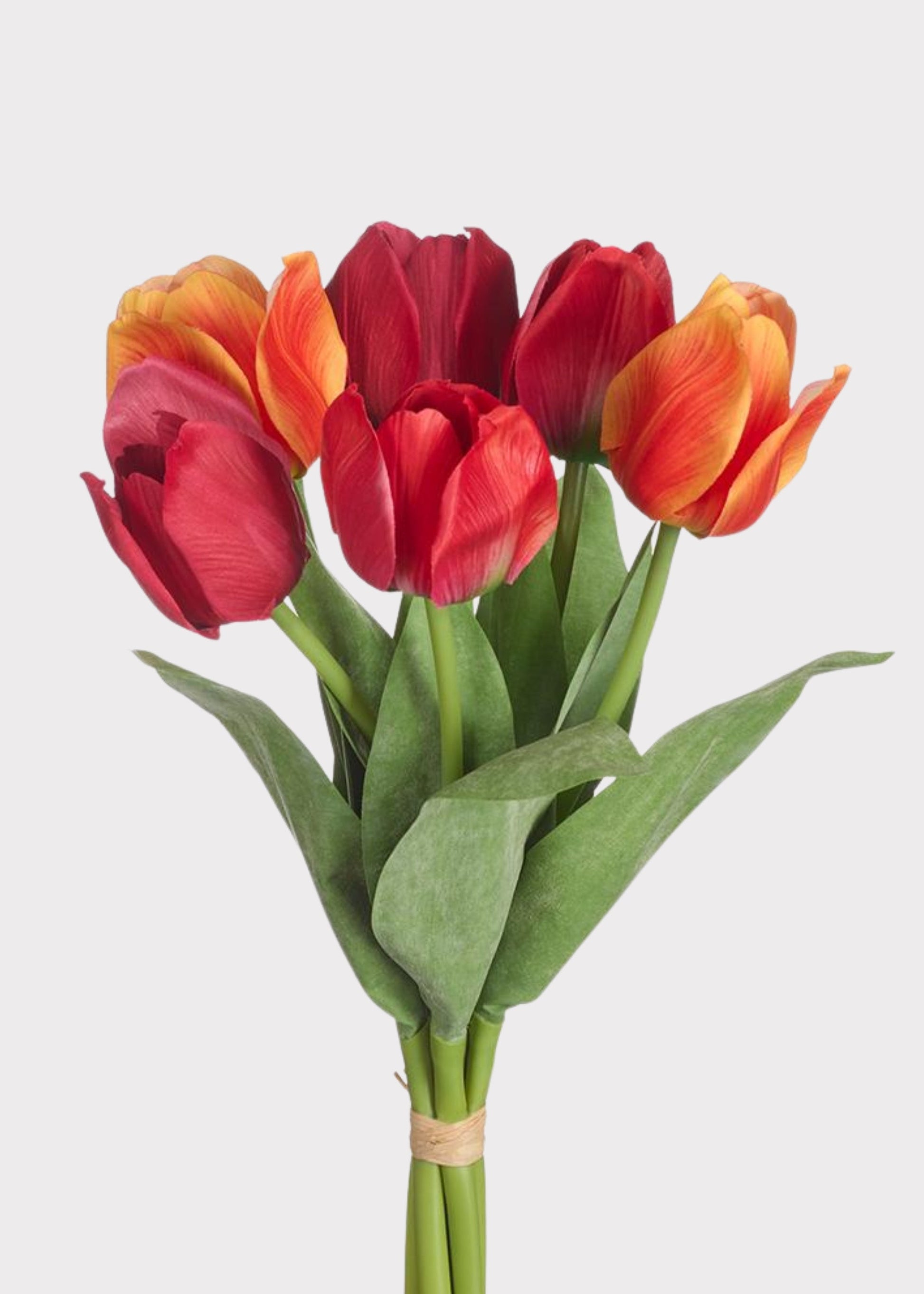 Red and Orange Artificial Tulip Bundle of 6 - 19"