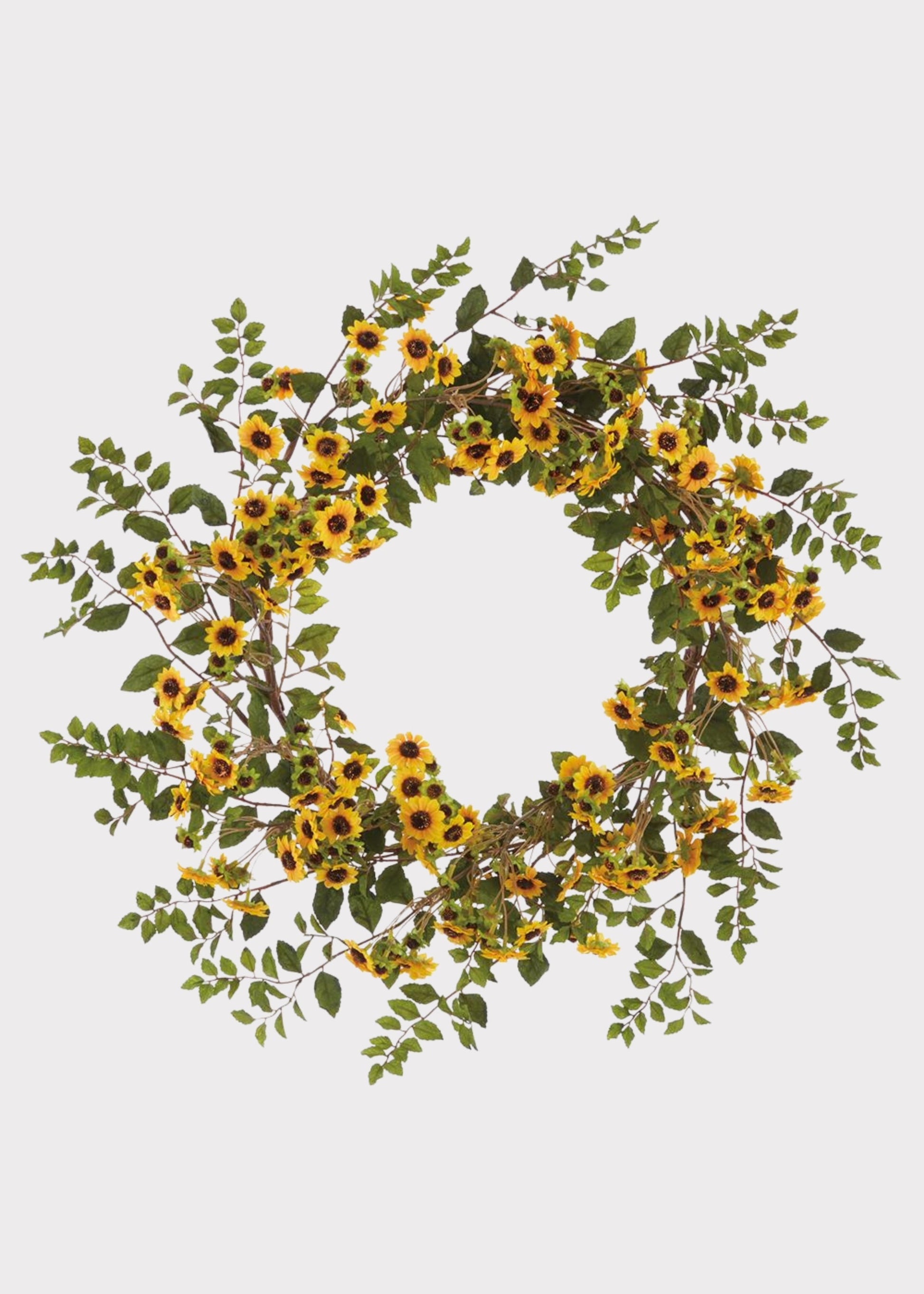 Yellow Artificial Sunflower Wreath - 28"