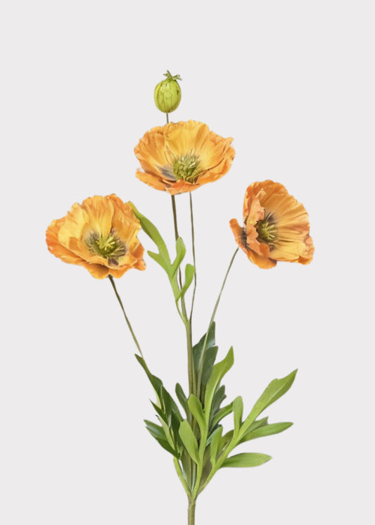 Artificial Poppy Flowers in Orange - 27"