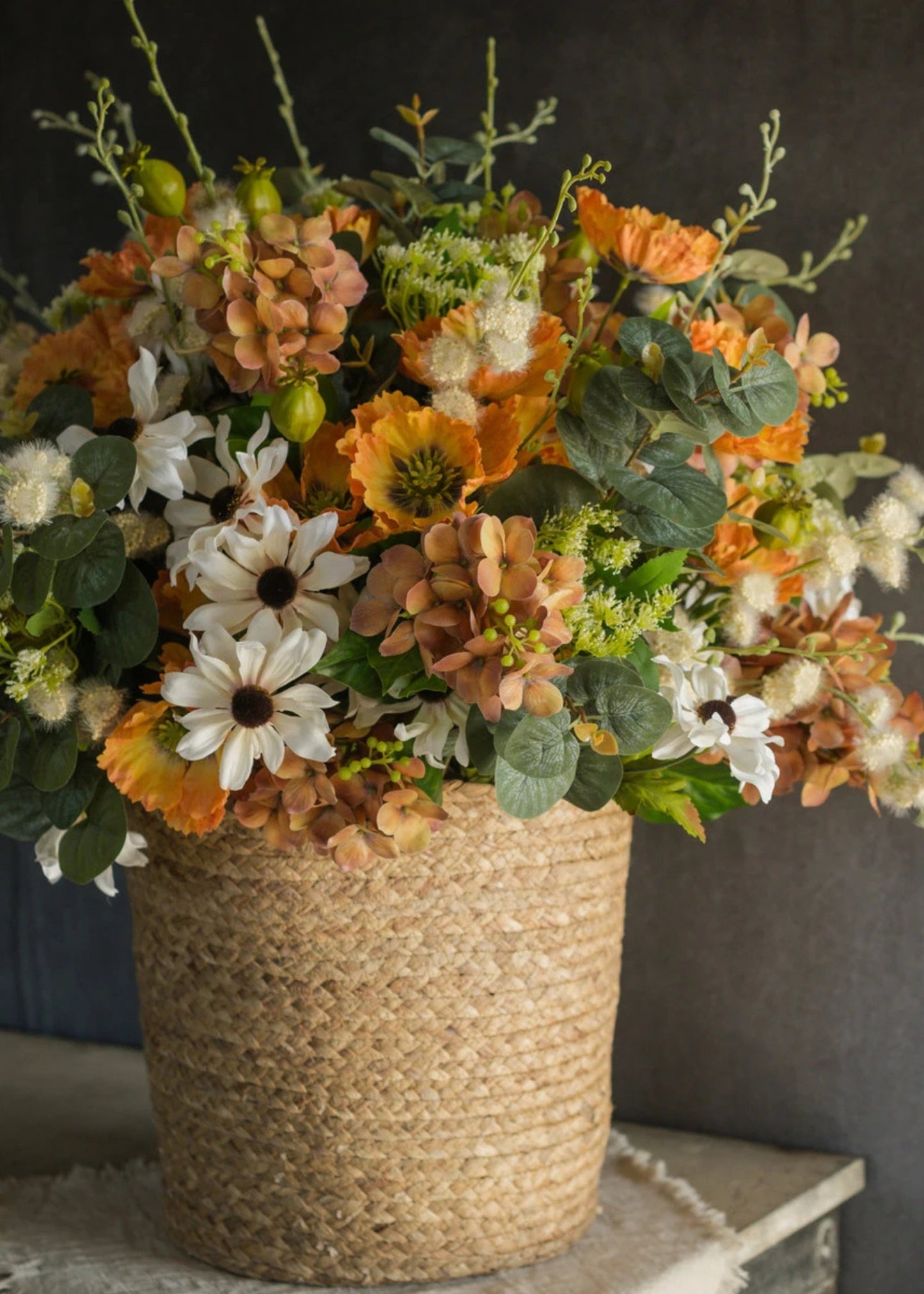 Artificial Poppy Flowers in Orange - 27"
