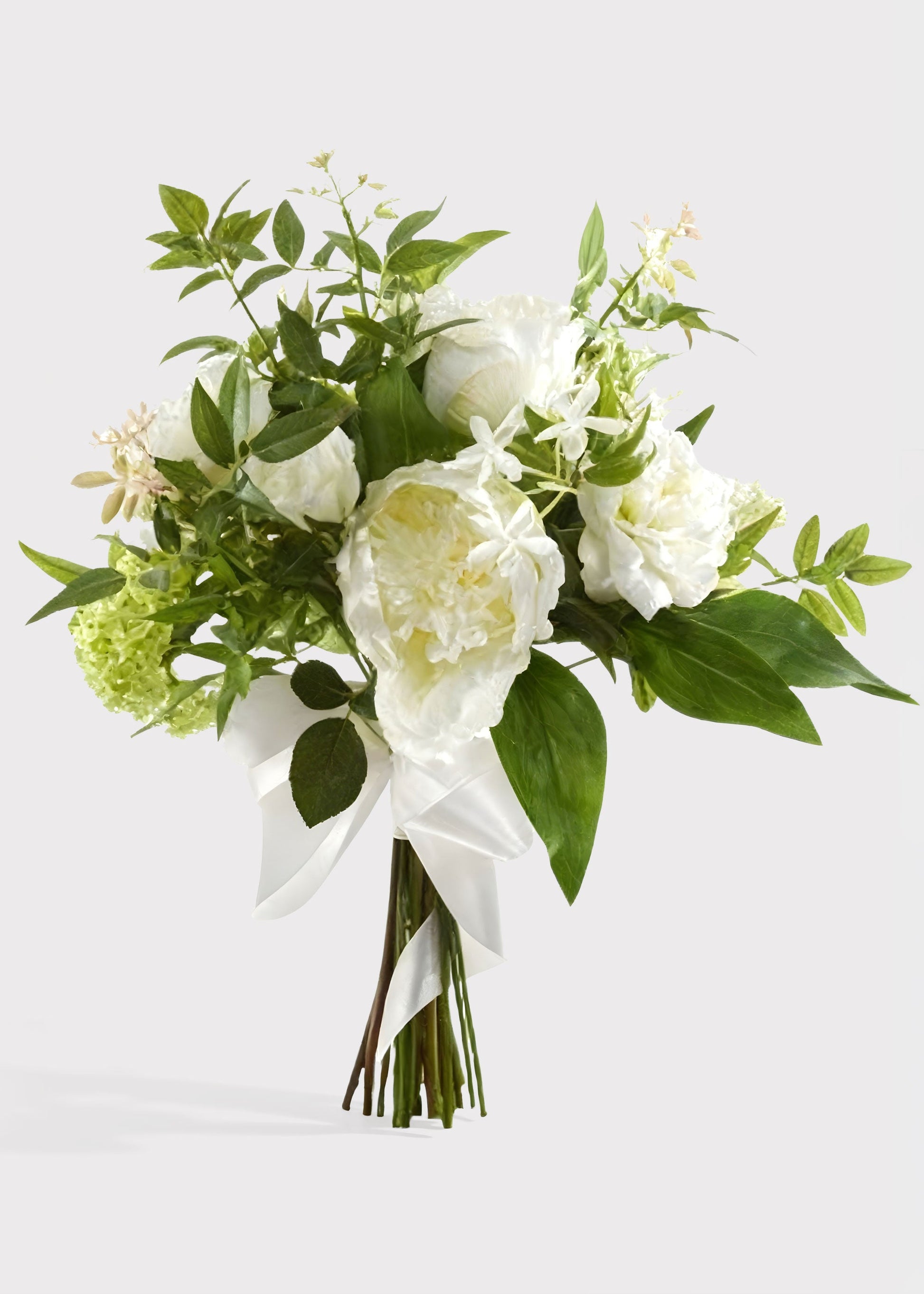 Faux-Ever Large Cream White Fake Rose and Peony  Bouquet - 16.5"