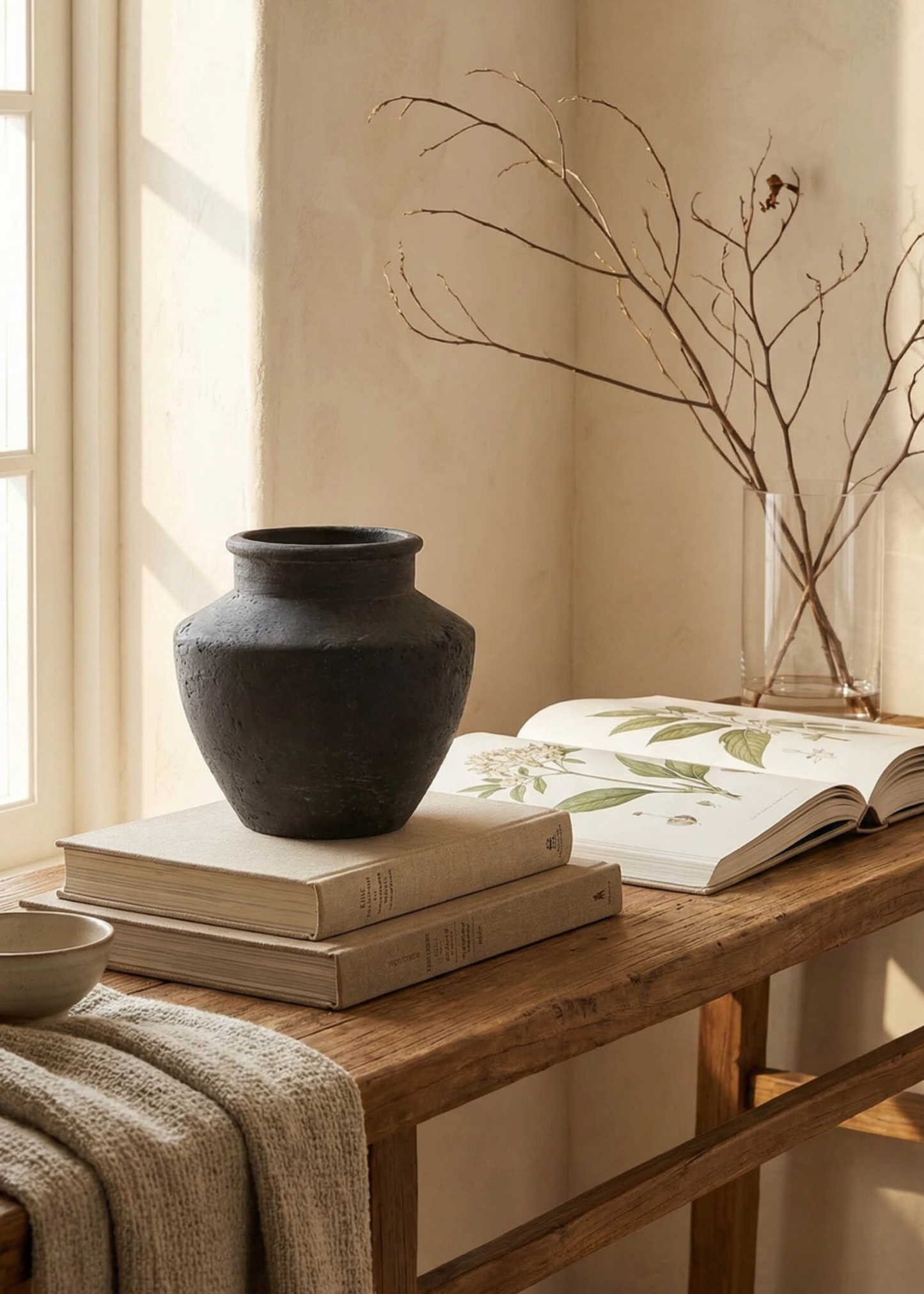 Handmade Terra Cotta Distressed Vase in Charcoal Grey - 7"