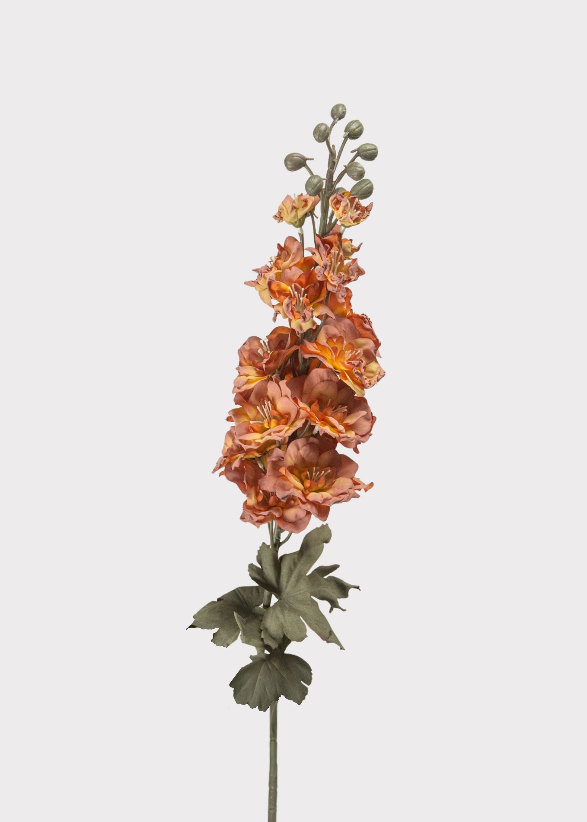 Dried Look Artificial Larkspur Flower in Orange and Pink - 31.5"