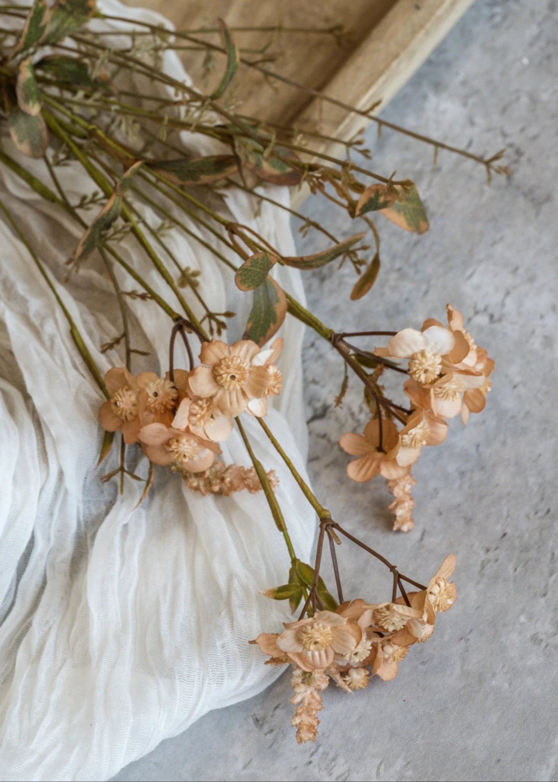Artificial Wildflower Spray in Vintage Peach - 20.5"