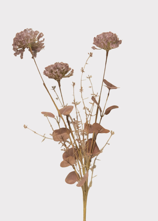 Dusty Purple Artificial Snowball Flower Spray - 20.5"