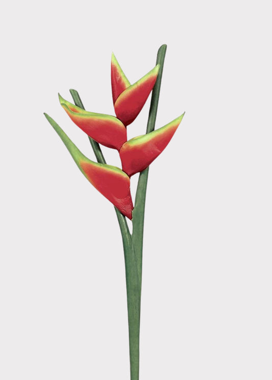 Fake Red Hawaiian Heliconia Tropical Flower - 34"