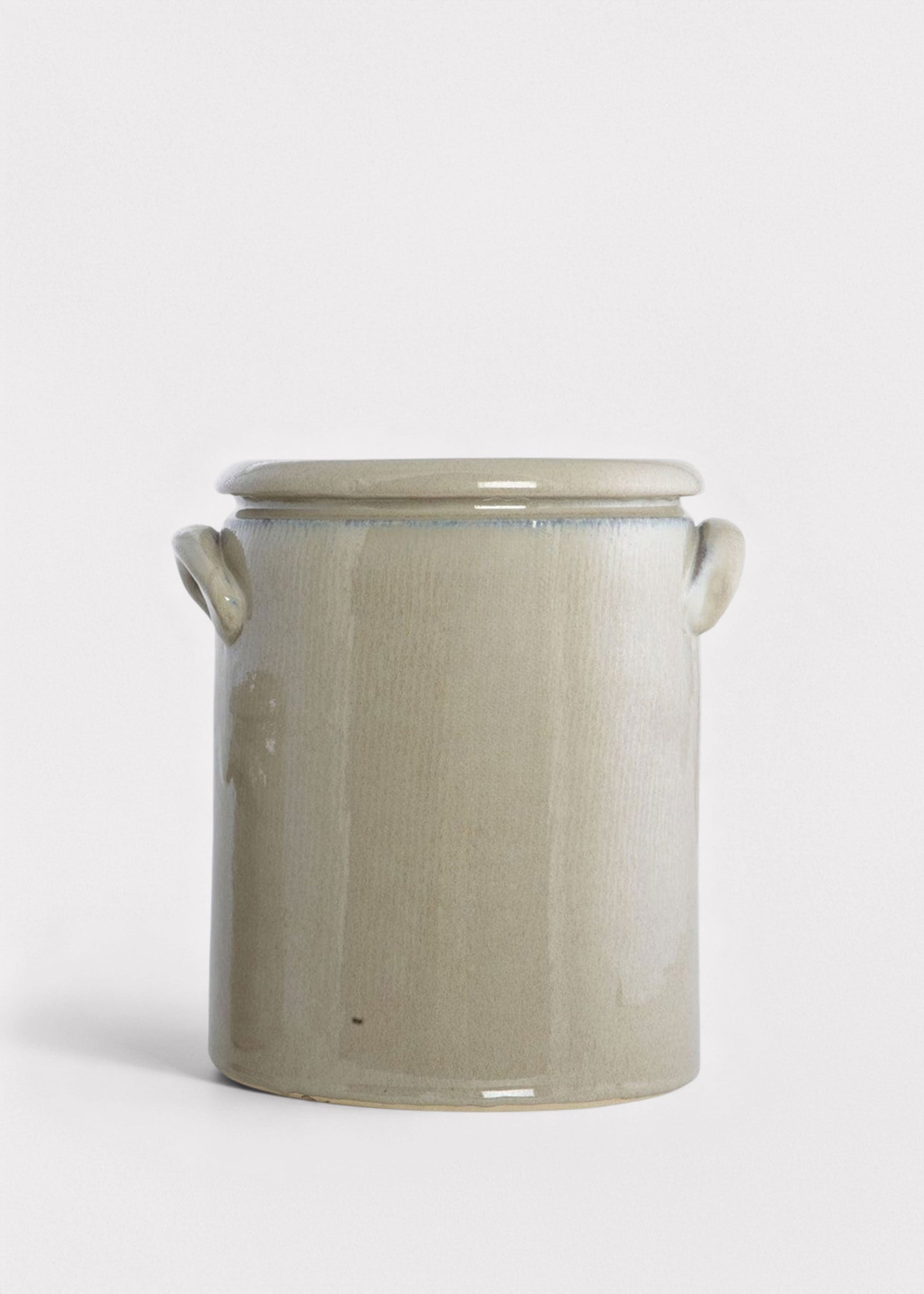 Glossy Clay French Crock in Sand - 9.25"