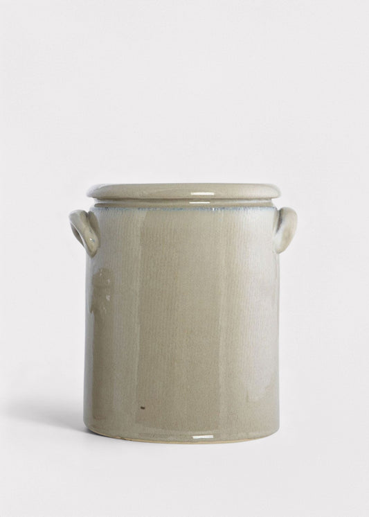 Glossy Clay French Crock in Sand - 9.25"