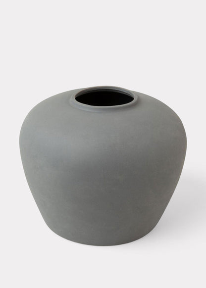 Smokey Slate Large Clay Table Vase - 11"